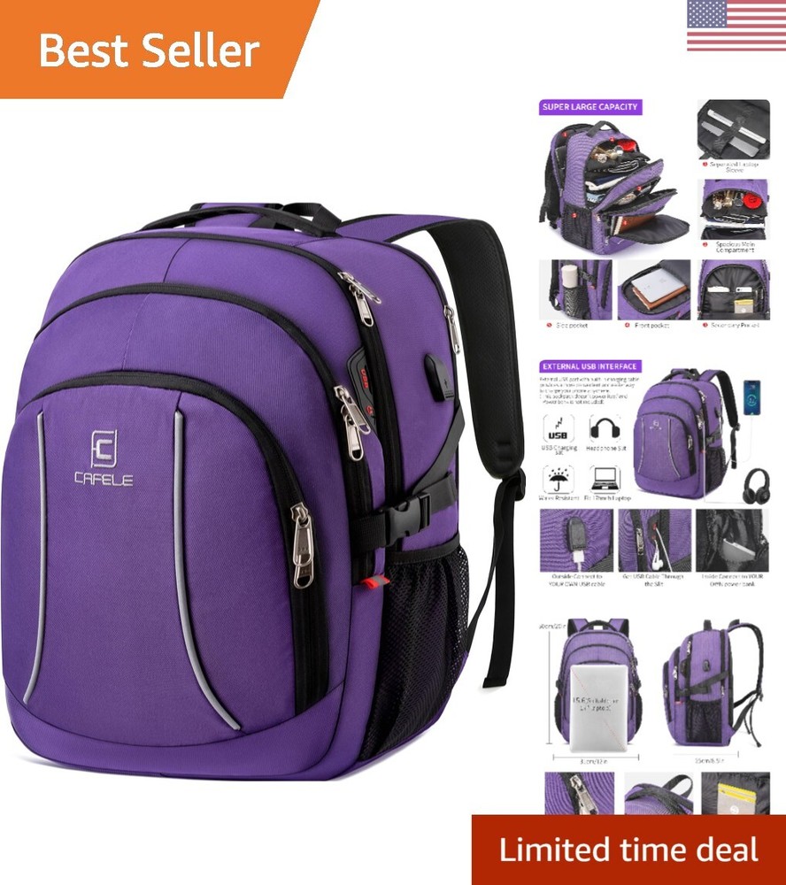 17.3 Inch Travel Laptop Backpack with RFID Protection for College School Large Capacity Bookbags