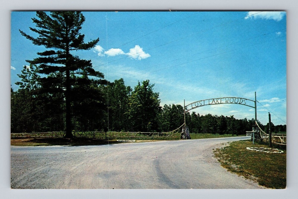 Michigan MI Alpena Lost Lake Woods Club Vintage Postcard