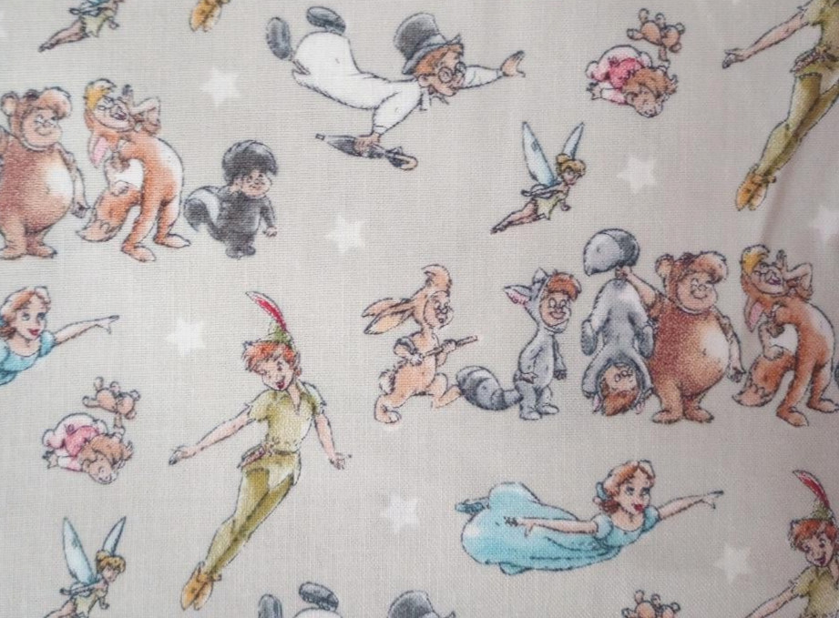 Disney peter pan wendy fun fabric blue 10 to 10 inch 1pc new
