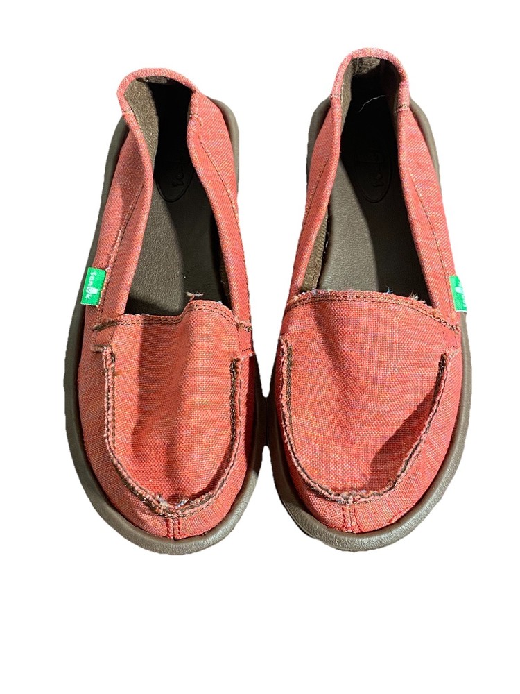 SANUK Shoes Women’s Size 6 Slip On Loafers Slide On Red Coral