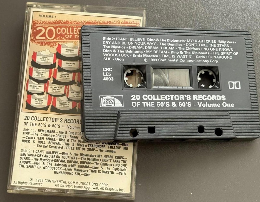 Various - 20 Collectors Records of the 50's & 60's Vol. 1 Cassette Tape VG+ C30