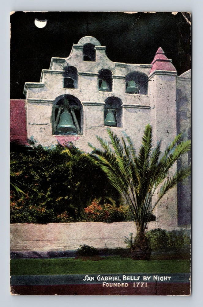 San Gabriel CA-California Bell By Night Vintage c1916 Postcard