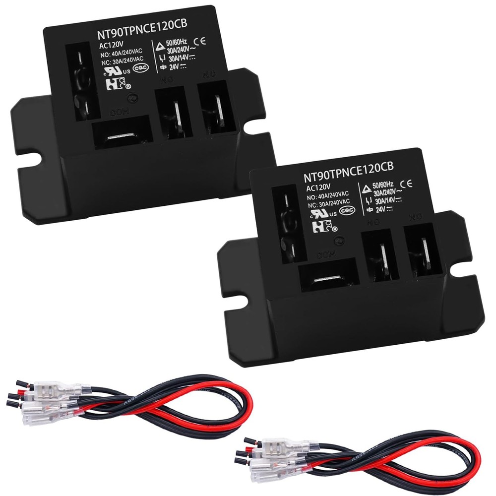 2PCS 30A SPDT Power Relay 120V AC Coil 1NO 1NC for Electrical Control