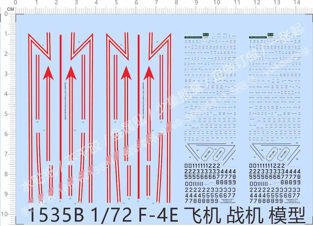 Detail Up 1/72 USAF F-4E Phantom II Fighter Markings Model Kit Water Slide Decal
