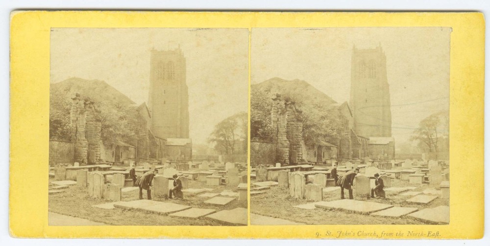 G2105~ ENGLAND – St John’s Graveyard Chester 1860s Stereoview – F. Bedford