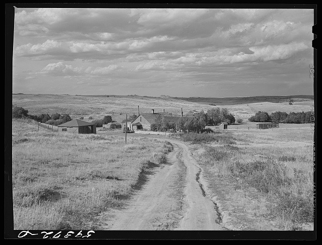 Photo:Laramie Wyoming 1941 King Ranch Buildings Ranch Landscape