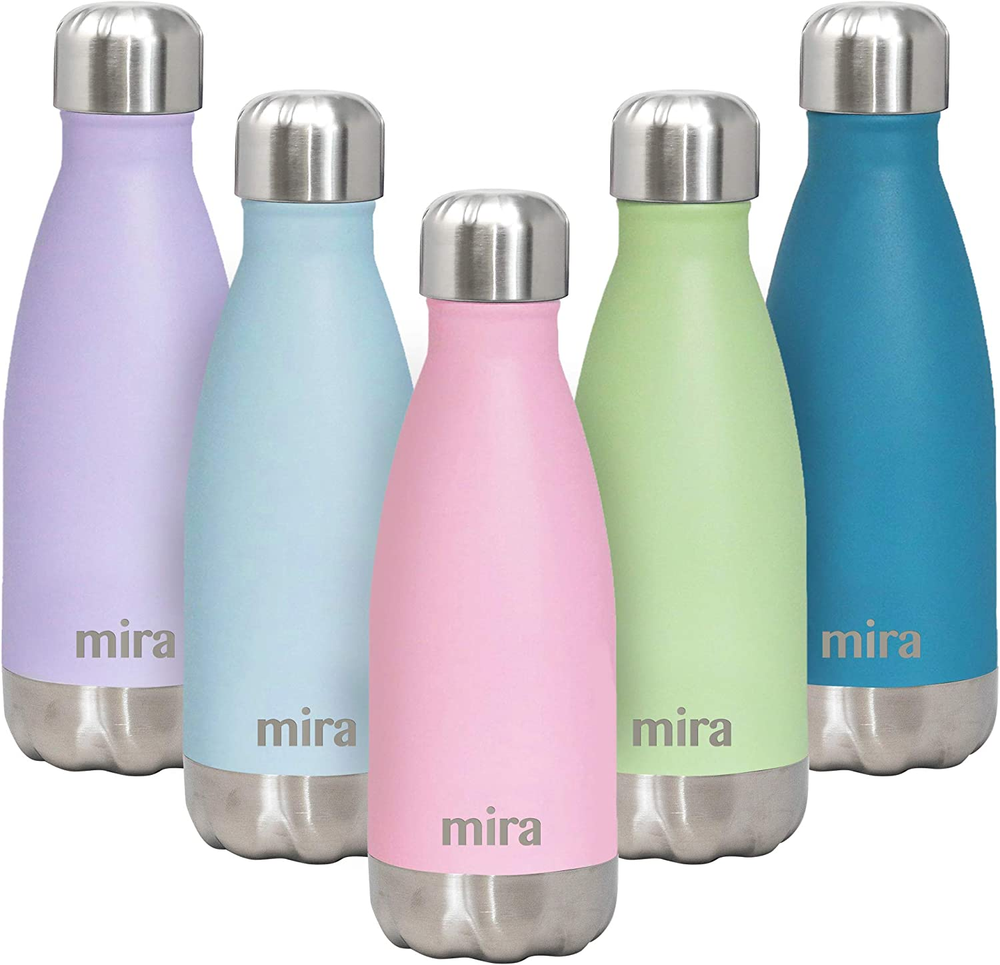 12 Oz Stainless Steel Vacuum Insulated Water Bottle - Double Walled Cola Shape T