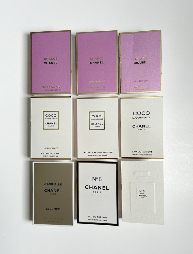Chanel Paris Women's Perfume 9-Piece Sample Vial Spray Set