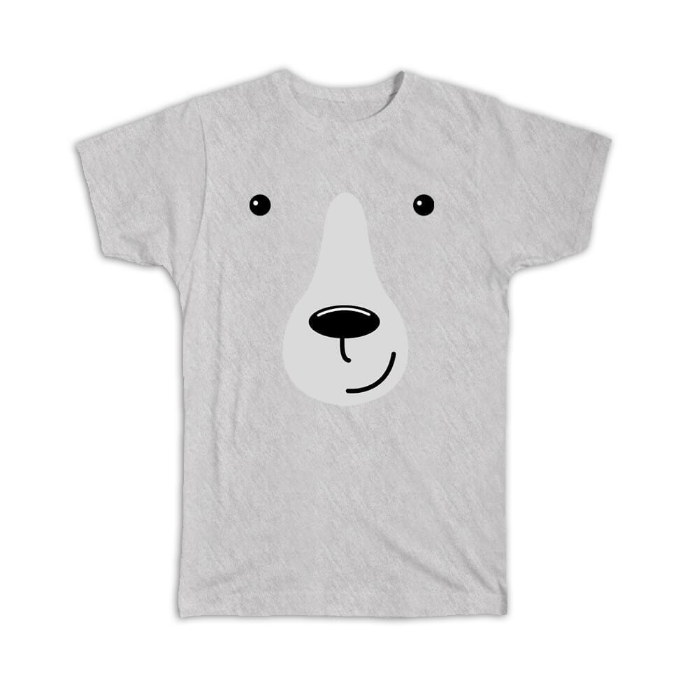 Cute Polar Bear Face Wildlife Funny Animal Drawing Nursery Gift T-Shirt