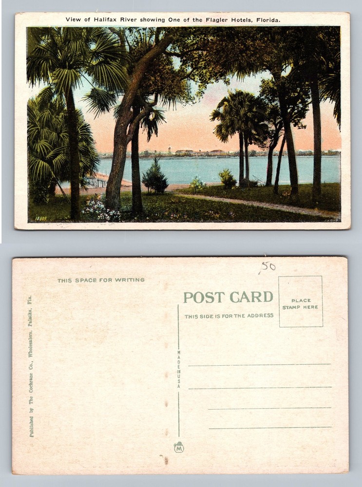 Daytona Beach, FL-Florida, Halifax River View Flagler Hotels Vintage Postcard