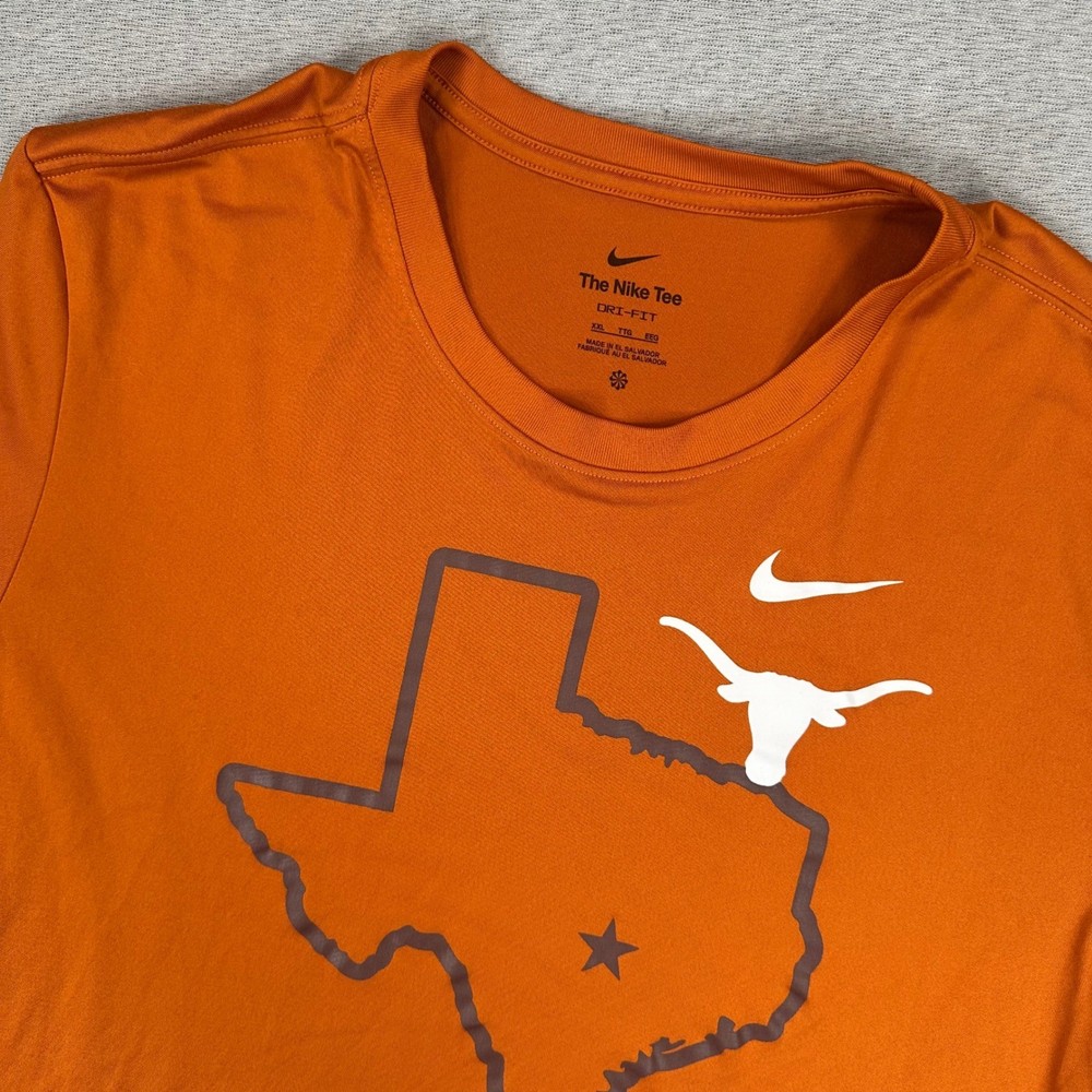 Texas Longhorns Nike T-Shirt Mens XXL Burnt Orange Dri-FIT Graphic Performance