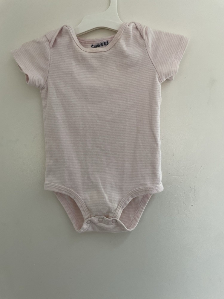Carter's Baby Girls Classic Striped 100% Cotton Short Sleeve Bodysuit Pink 18M