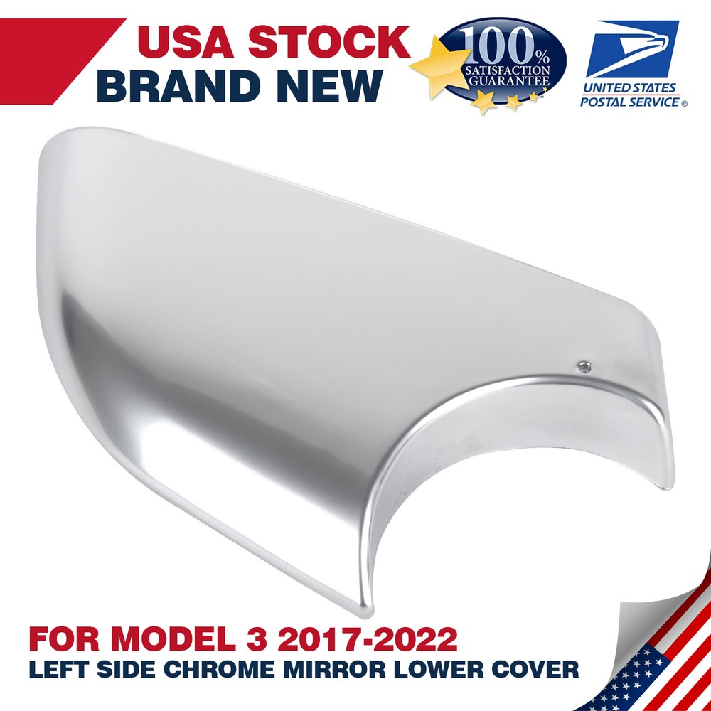 Tesla Model 3 2017-2022 Left Side Chrome Rearview Mirror Cover Holder