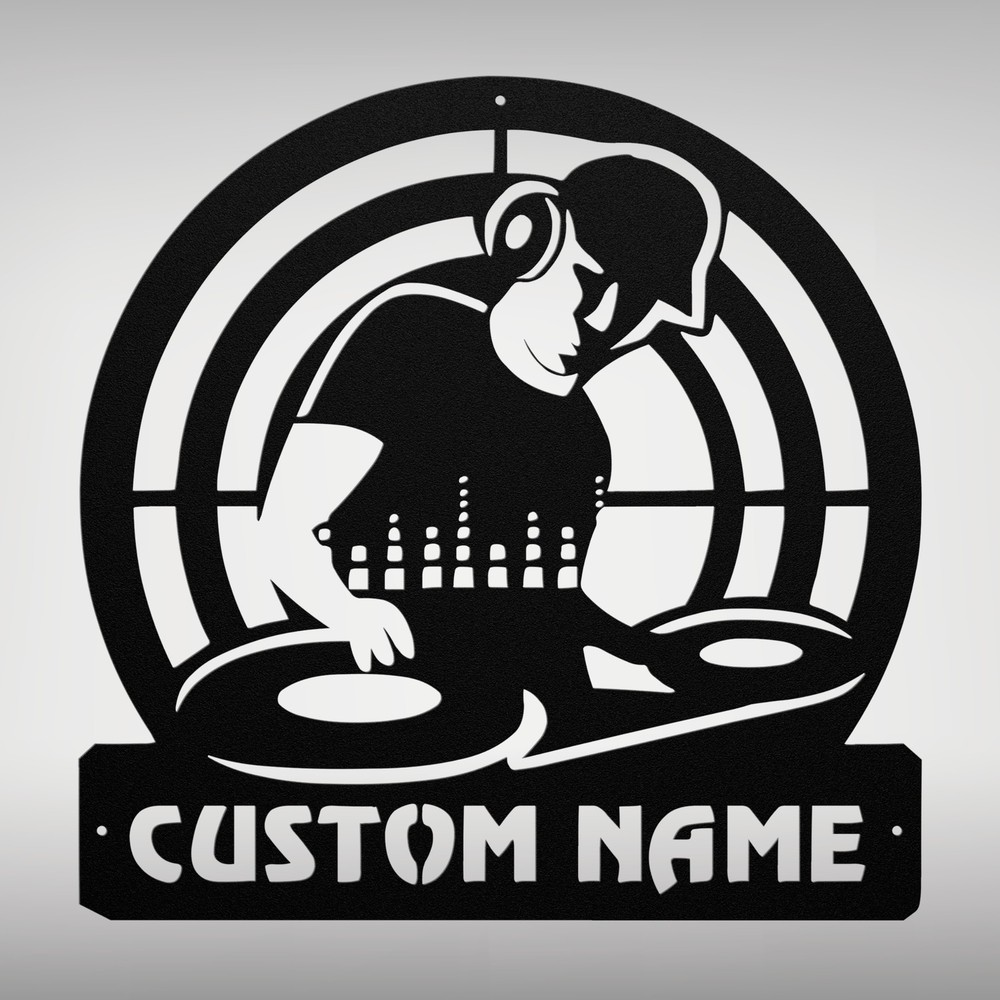 Custom Disc Jockey Metal Sign Personalized DJ Decor for Home or Office