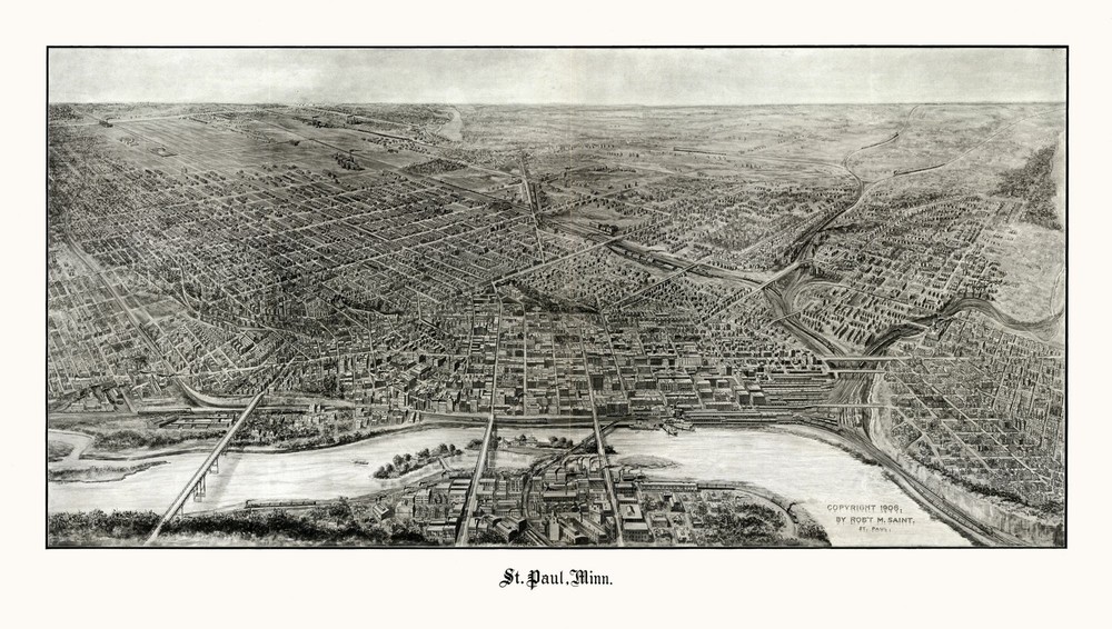 1906 Historic Panoramic View of Saint Paul Minnesota 40x23