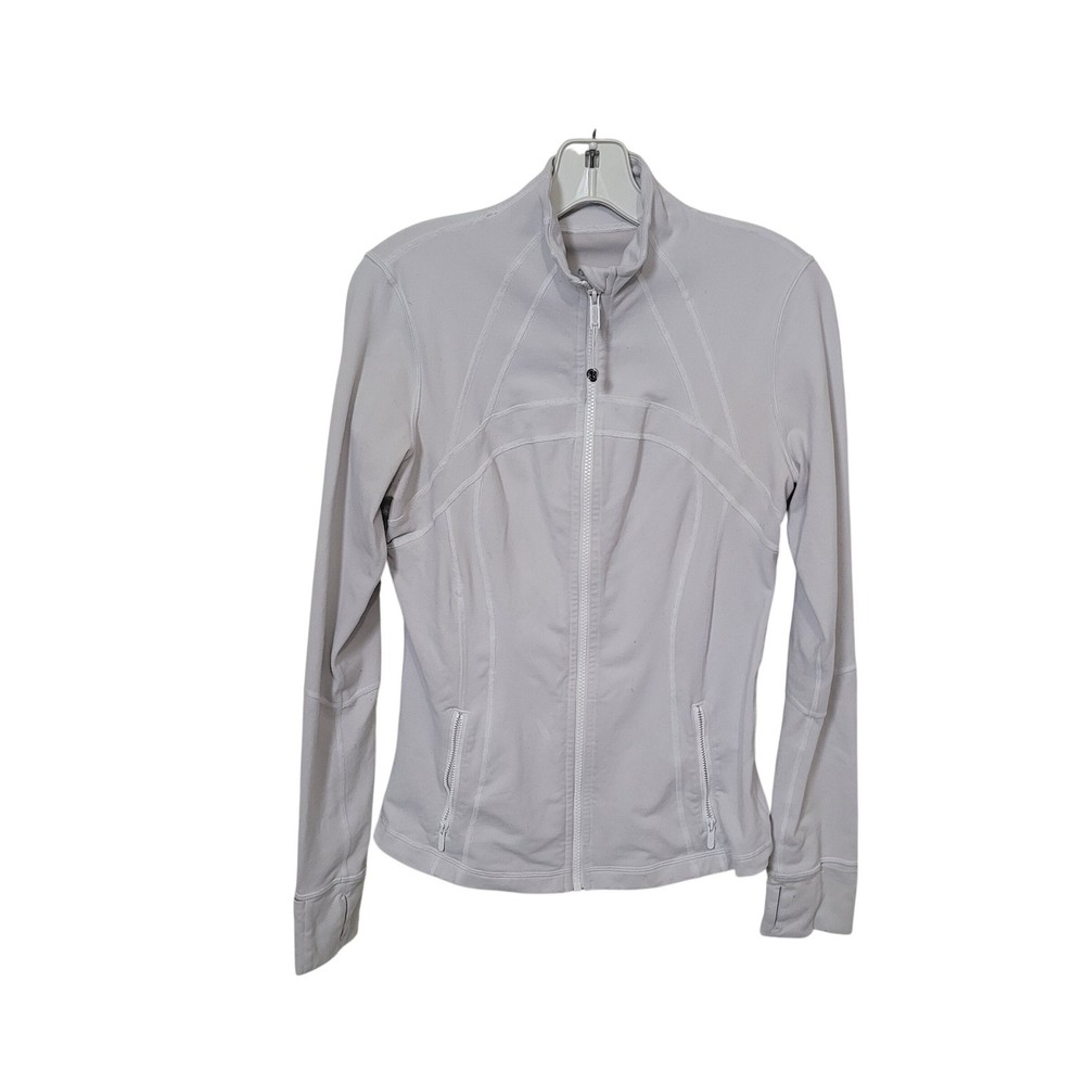 Lululemon Size 10 Define Jacket Womens Light Grey Luon Full Zip LW4AWKS