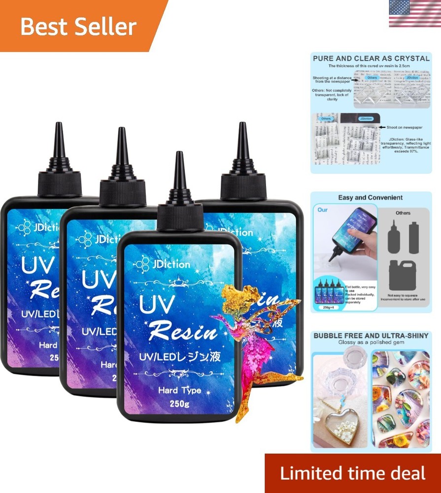 1000g UV Resin, Ultra Clear Advanced UV Resin Solar Cure Hard UV Resin Kit fo...