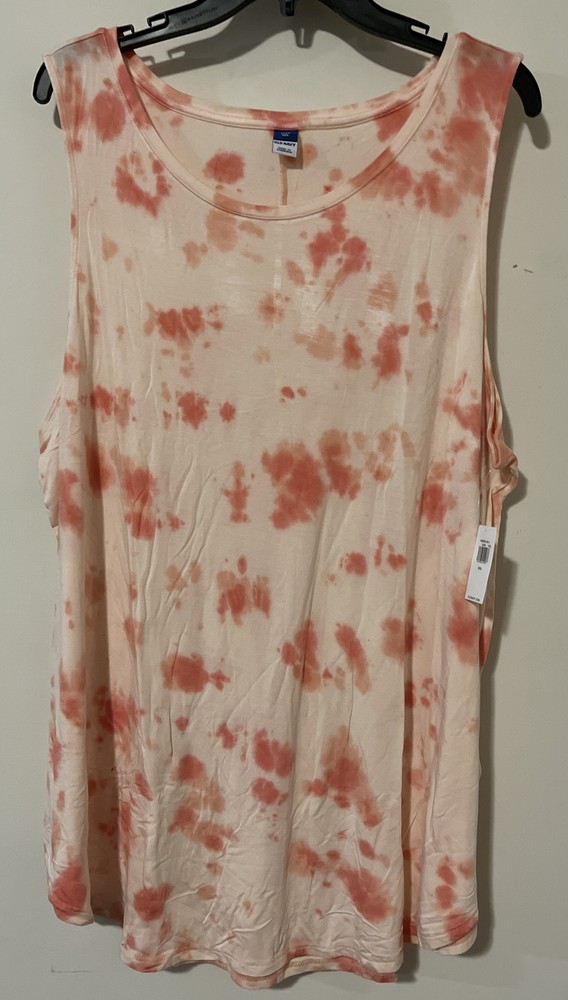 Old Navy Womens XXL Luxe Sleeveless Pink Tie Dye Tunic Style Tank Top NWT! A4092