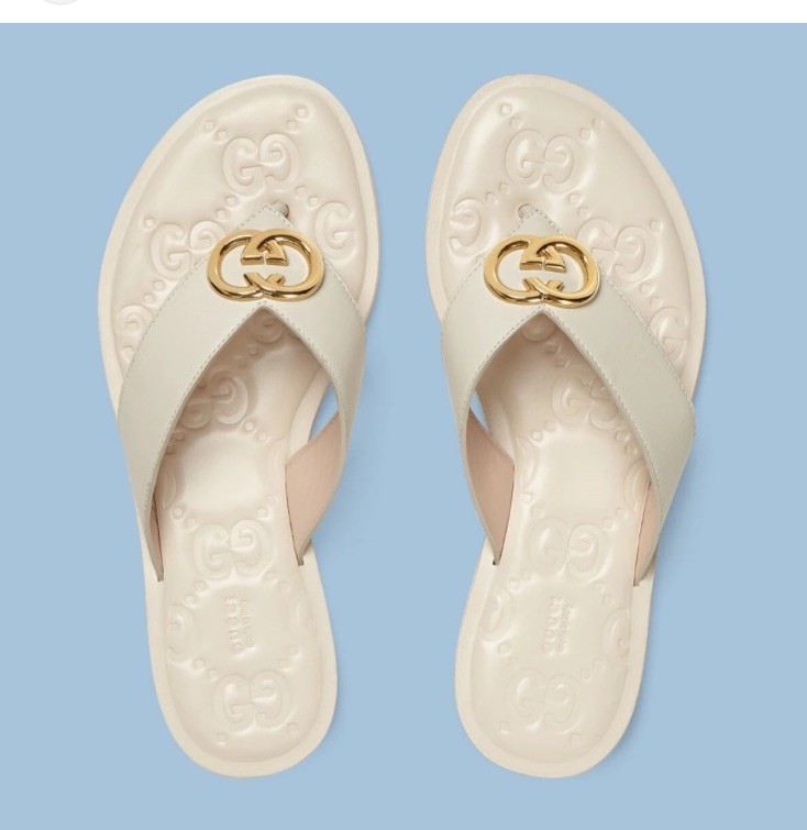 GUCCI GG Monogram Thong Sandals Mules Women Size 39