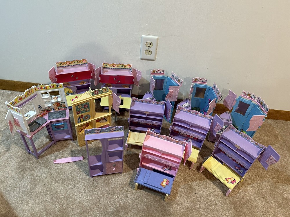 Barbie Mattel All Around home 2001 12 Playsets Lot, Super cute!