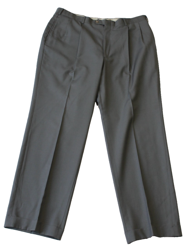 VTG Majer Slacks Men's Pants Size 36x29 Gray 100% Wool Brace Top Made in the USA
