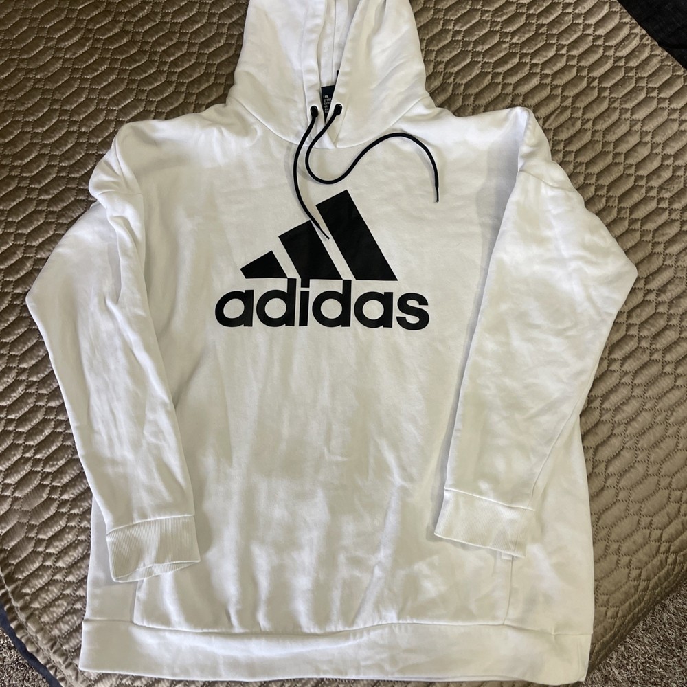 adidas Women's Pullover Hoodie Sweatshirt Size XL, white/black.  excellent cond