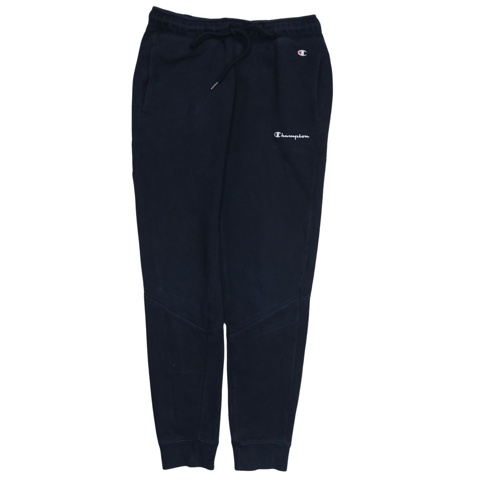 Champion Mens Joggers Navy Blue Fleece Drawstring Cuffed Sweatpants Logo XS