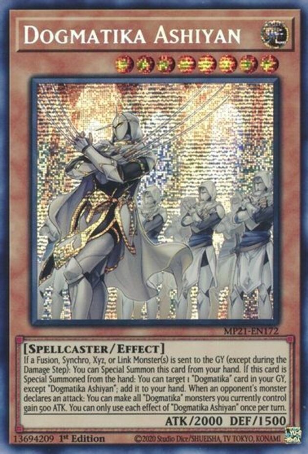 Yugioh! Dogmatika Ashiyan - MP21-EN172 - Prismatic Secret Rare - 1st Edition Nea
