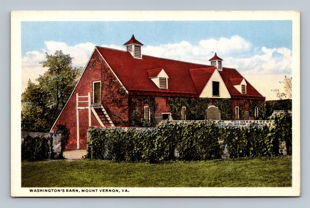Washingtons Barn Mount Vernon VA Virginia Postcard