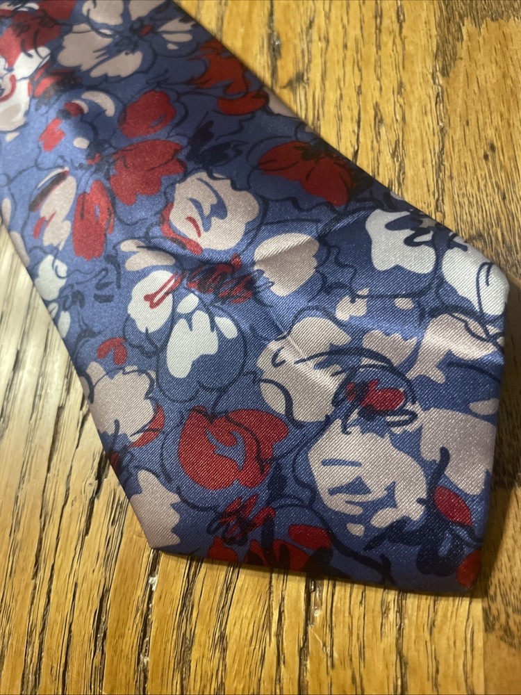 Vintage Camden Court Shiny Floral Satin Tie Men’s Necktie USA Made