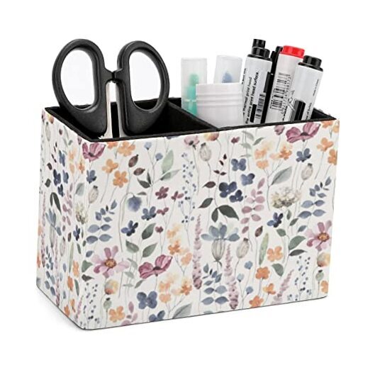 Pencil Holder for Desk, Vintage Flower Pen Holder Storage Desktop Pen