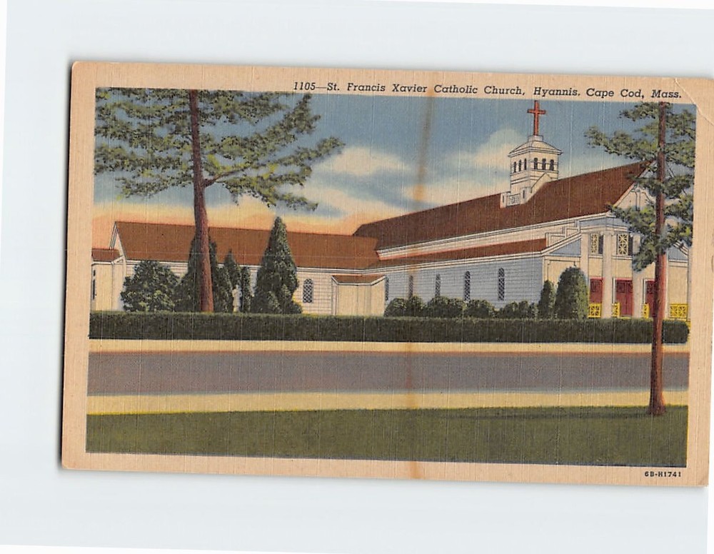 Postcard St. Francis Xavier Catholic Church Hyannis Cape Cod Massachusetts USA