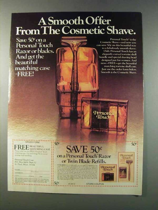 1981 Schick Personal Touch Razor Ad - A Smooth Offer