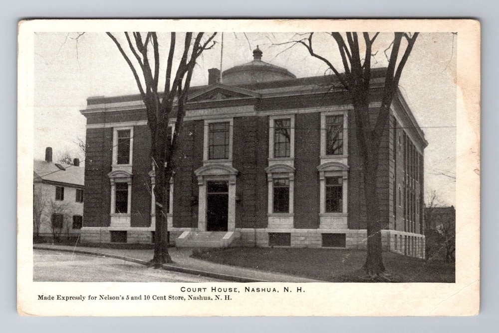 Nashua NH-New Hampshire, Court House, Antique, Vintage Souvenir Postcard