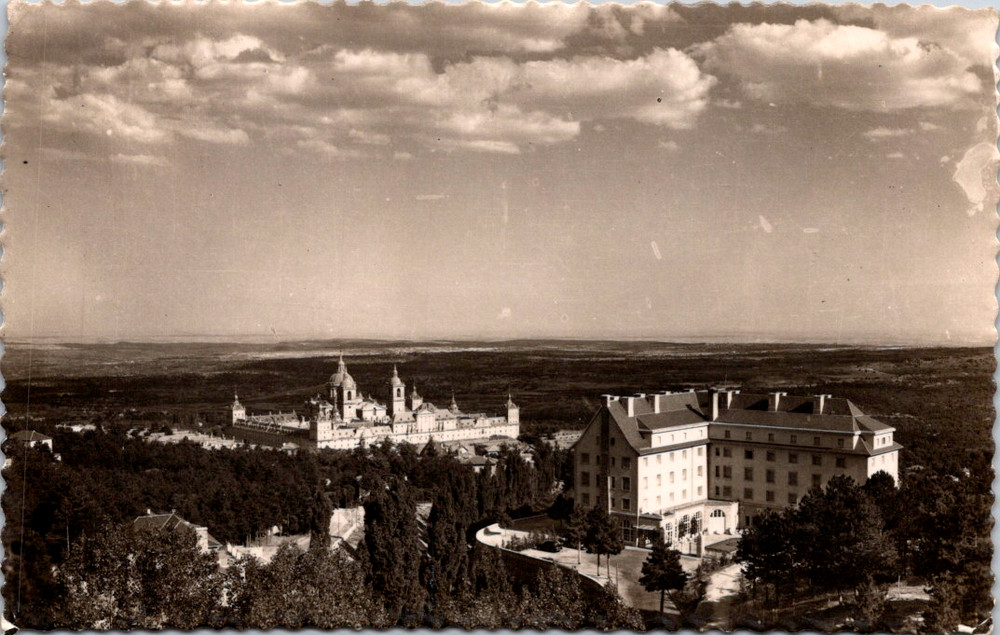 Vintage Postcard El Escorial Monastery Madrid Spain Panoramic View