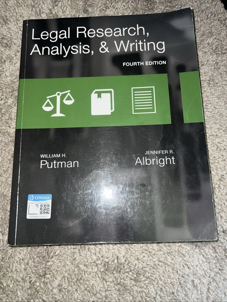 Legal Research, Analysis, and Writing: Fourth Edition By William Putnam