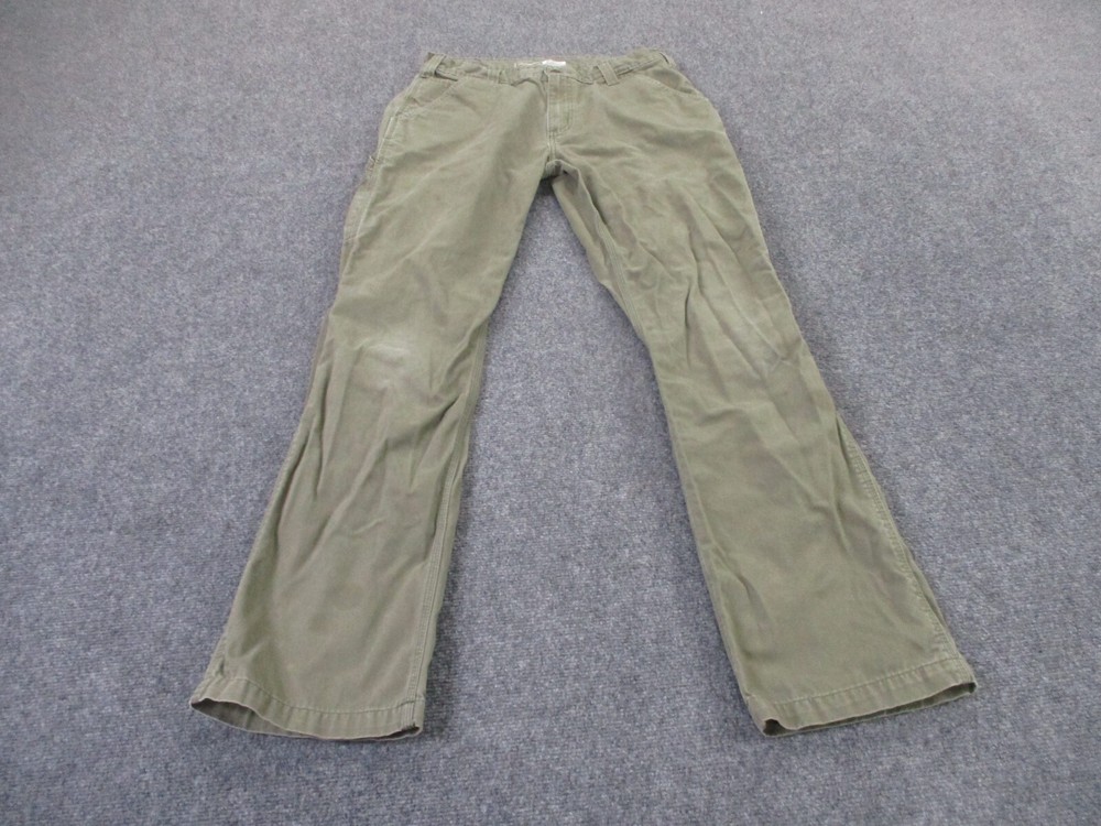 Carhartt Men 34 Relaxed Fit Beige Twill Utility Work Pants for Hiking Outdoor
