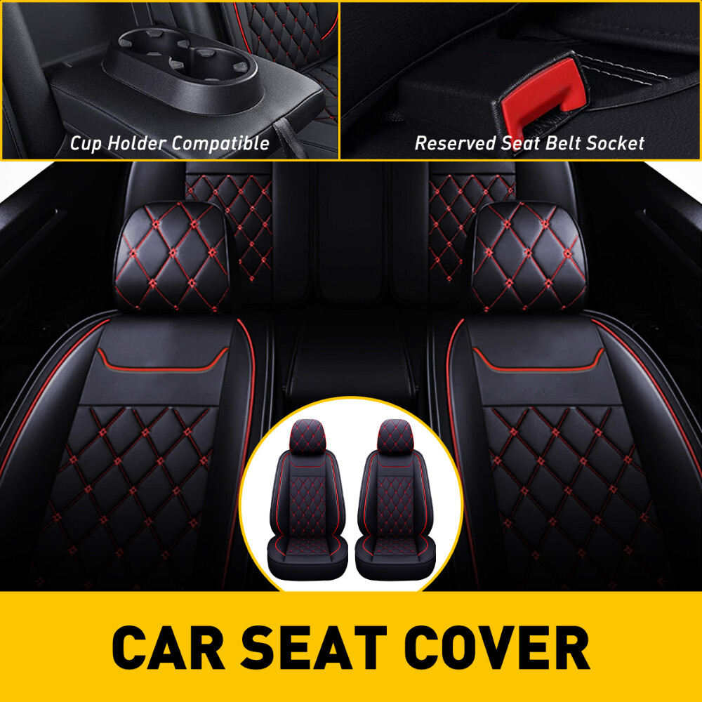 For Chevy Silverado GMC Sierra 2007-2021 1500 2500/3500HD Car Seat Cover Leather