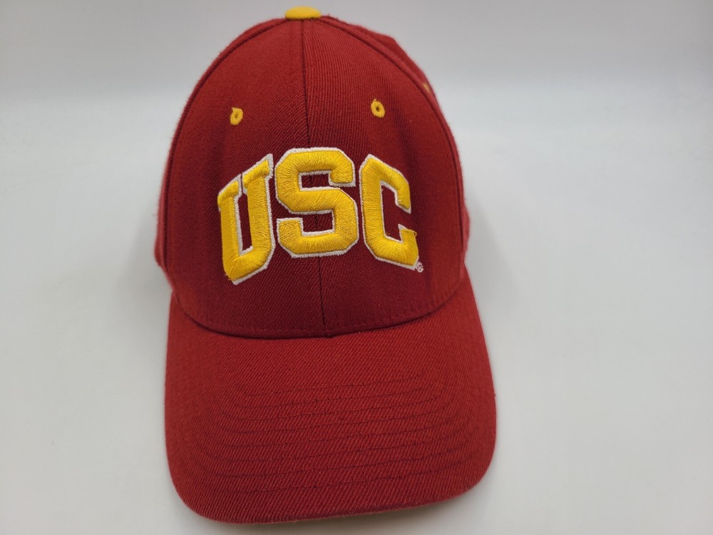 USC Trojans Zephyr Z Fit NCAA Hat for Dad Mom Men Women in Red Yellow