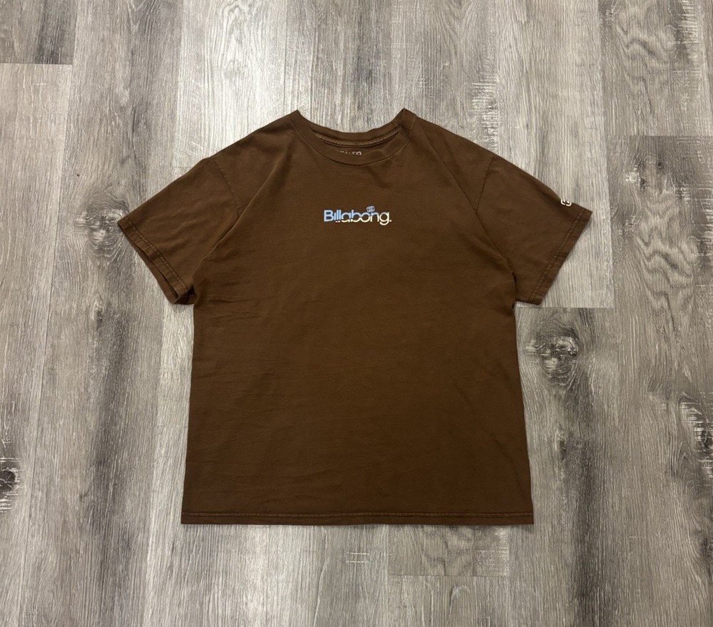 Vintage Billabong Brown Logo Tee – Y2K Surf Skate T-Shirt – Men’s Size Large