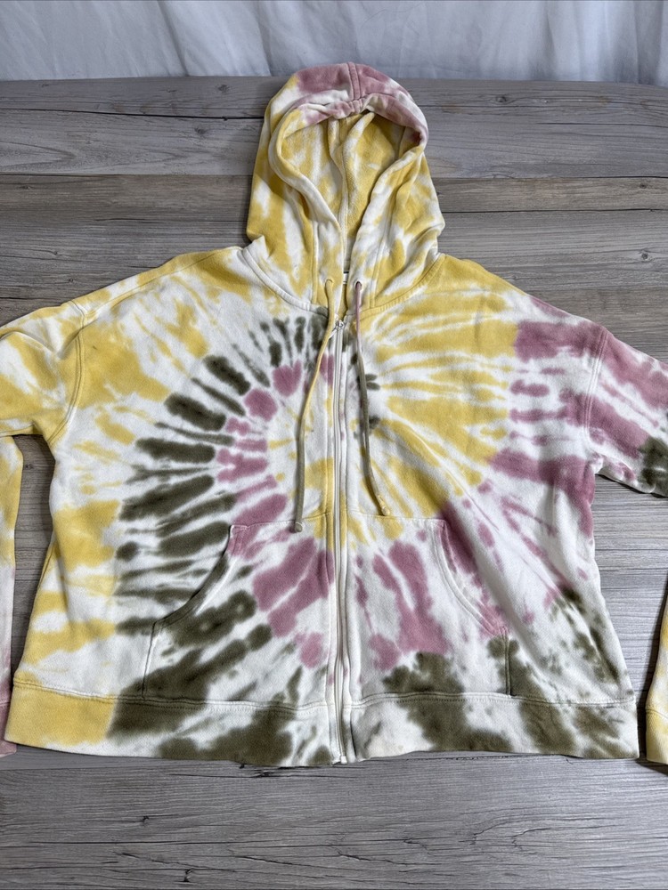 Old Navy Womens Zip Up Hoodie Jacket Size XS Tie Dye Hippie Boho Lounge Cozy