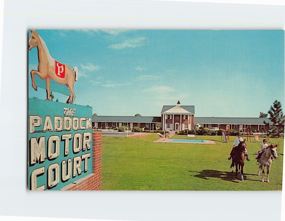 Postcard The Paddock Motor Court & Restaurant Manning South Carolina USA