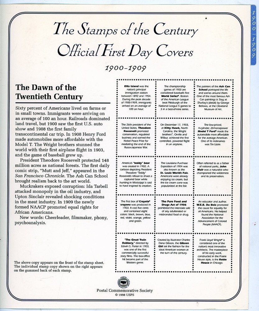 Celebrating the 20th Century 150 First Day Covers Stamp Collection 1900-1999