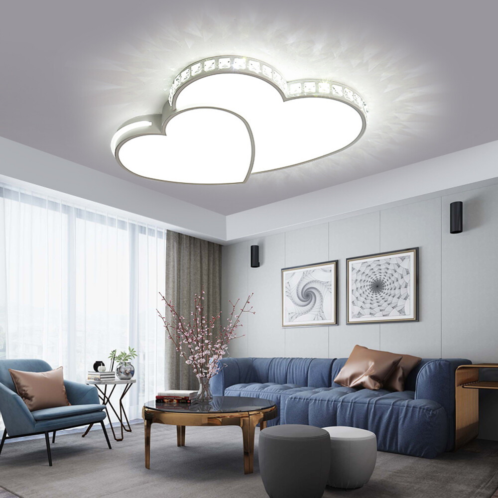 Romantic Heart LED Crystal Chandelier for Living Room Ceiling