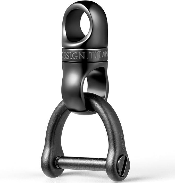 Titanium Swivel Small Key Ring with 1/2inch D Ring Keychain for Car Key Fob,DIY