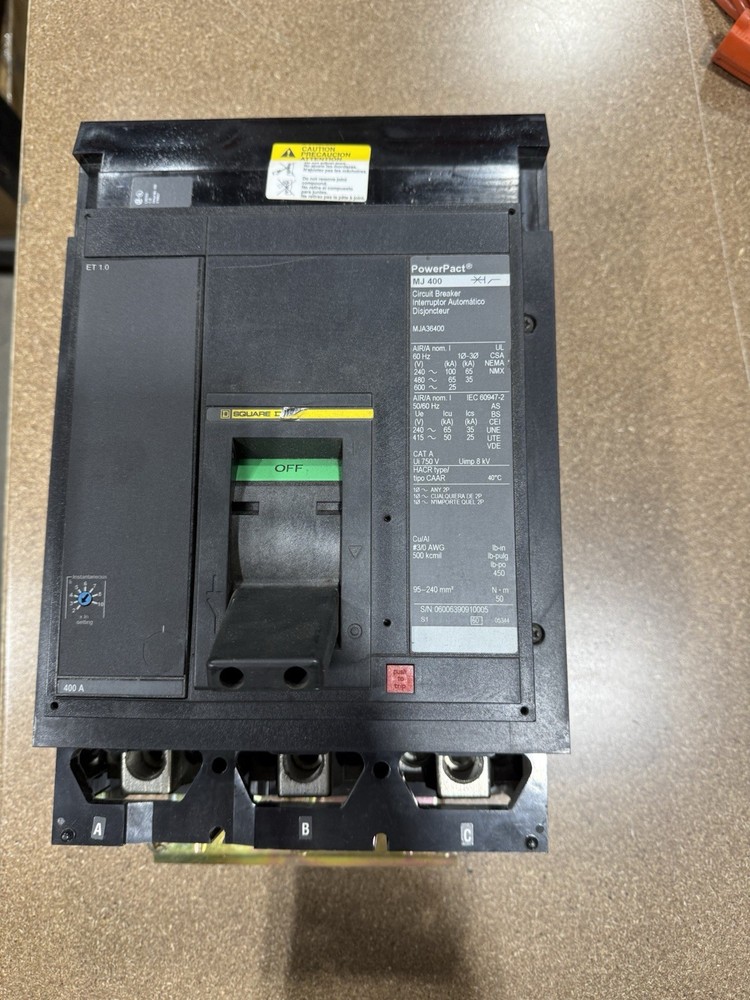 Square D MJA36400 600VDC 3 Poles Line Circuit Breaker