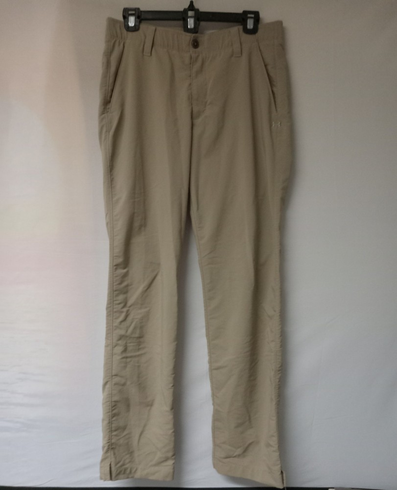 Under Armour Pants Mens 32X32 Beige Tech Golf Regular Fit Performance Stretch