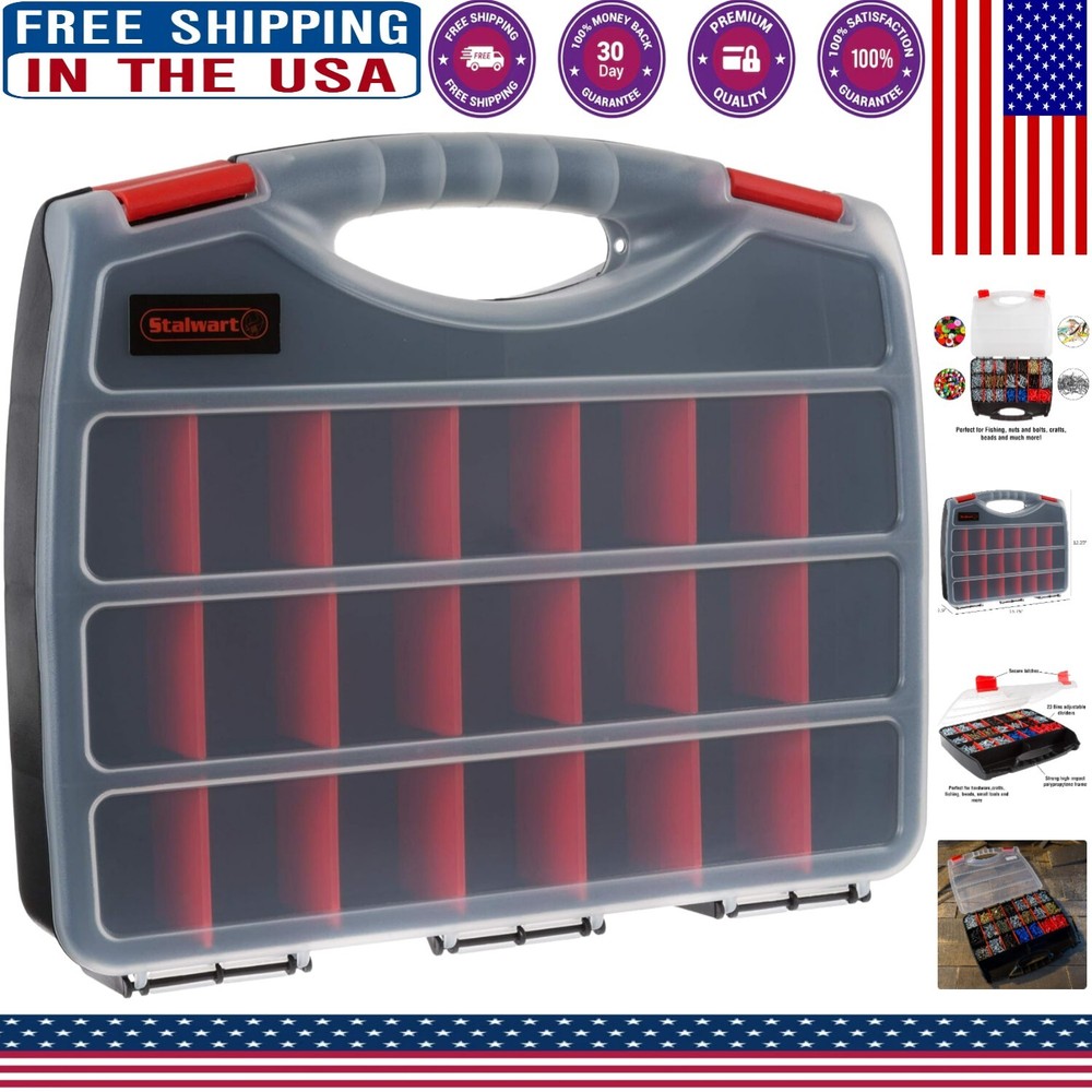Durable 23-Compartment Plastic Organizer Box for Travel Storage