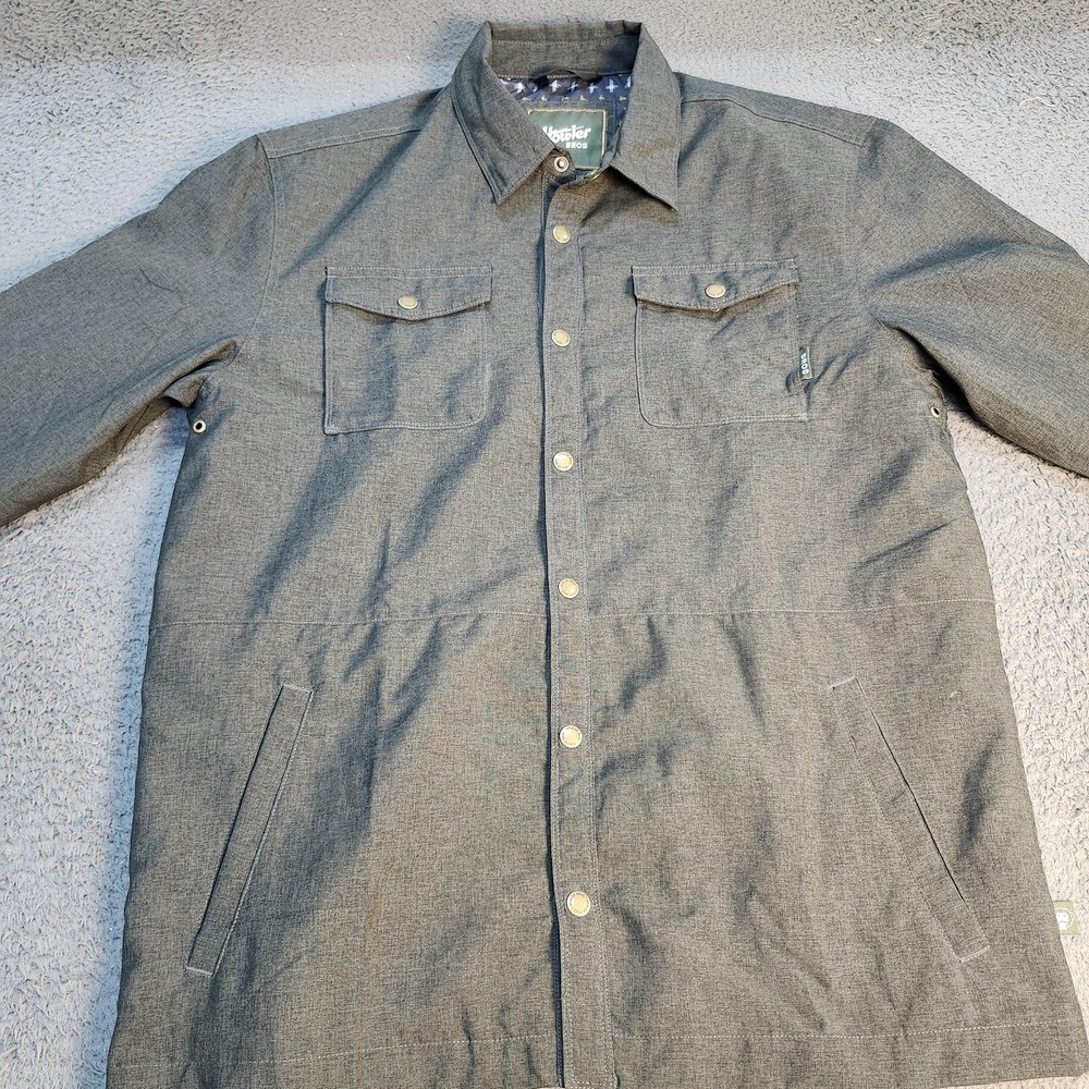 Howler Bros Jacket Mens Large Gray Snap Front Lined Shirt Shacket Workwear Coat