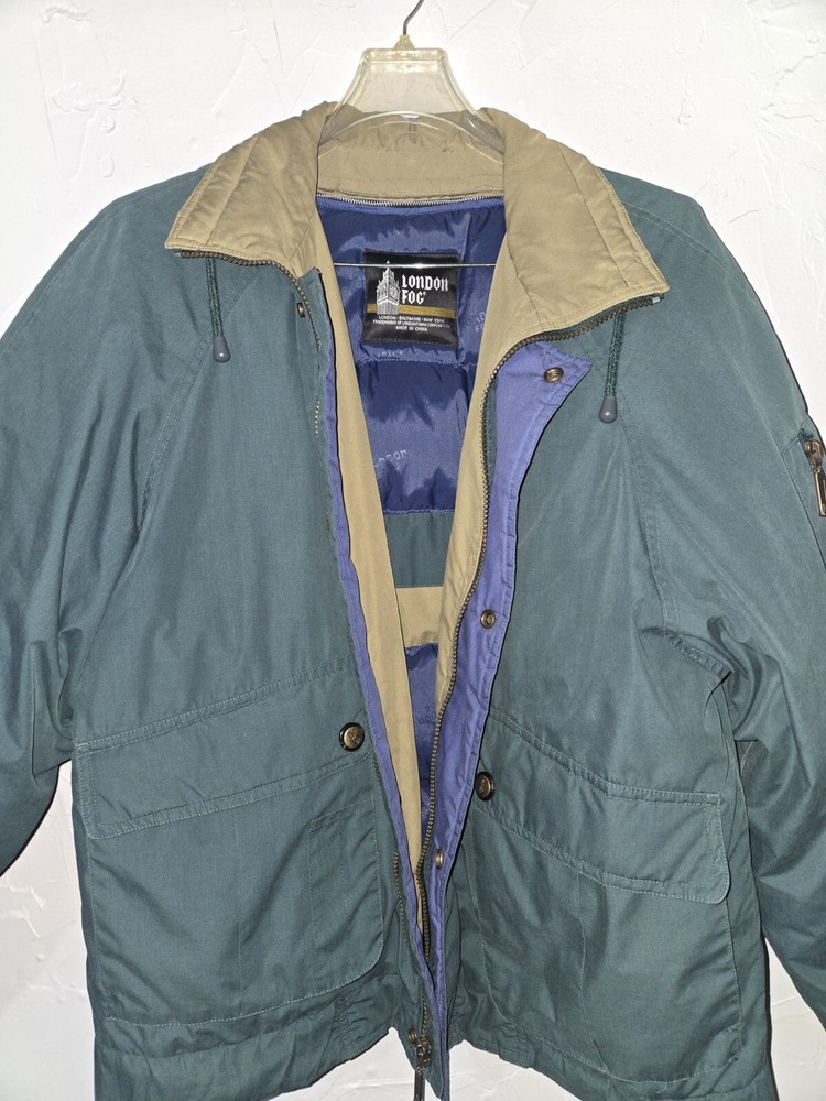 Vintage London Fog Green Men’s Flannel-Lined Jacket Size Medium